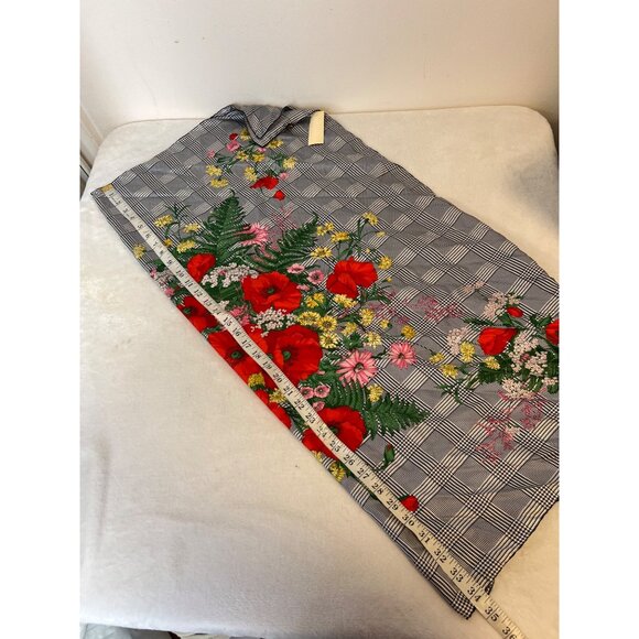 Alcott & Andrews Silk Scarf Made in Italy NEW NOS Vintage Floral Houndstooth - Picture 5 of 6